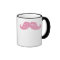 GIRLY PINK GLITTER MUSTACHE PRINTED