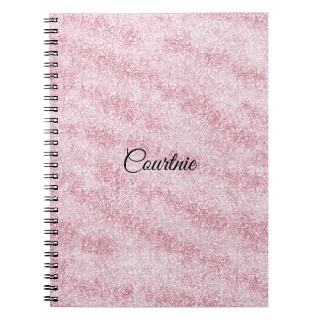 Girly Pink Glitter Notebook (Front)