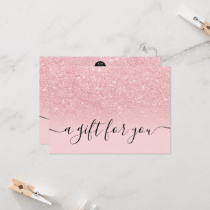 Girly pink glitter ombre sparkles gift certificate