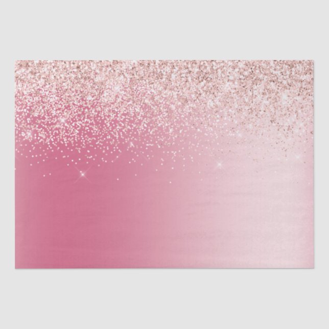 Girly Pink Glitter Ombre            Tissue Paper (Front)