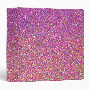 Girly Pink Glitter Pattern Binder