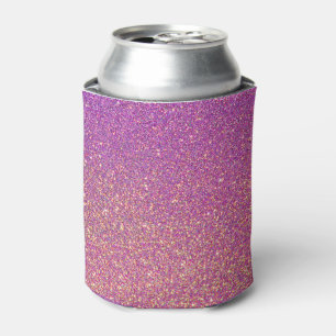 Girly Pink Glitter Pattern Can Cooler