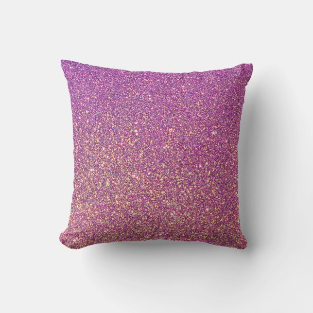 Girly Pink Glitter Pattern Throw Pillow (Front)