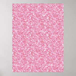Girly Pink Glitter Printed Poster