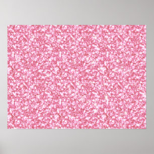 Girly Pink Glitter Printed Poster