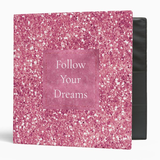 Girly Pink Glitter Sparkle Glitz    Binder (Front/Inside)
