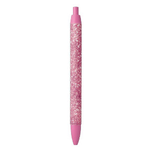 Girly Pink Glitter Sparkle Glitz        Black Ink Pen