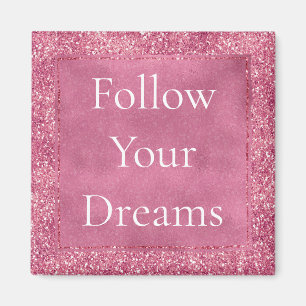 Girly Pink Glitter Sparkle Glitz          Magnet