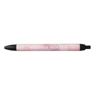 Girly Pink Glitter Trendy Black Ink Pen