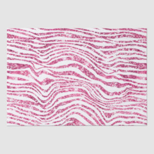 Girly Pink Glitter Zebra Tissue Paper