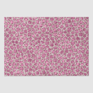 Girly Pink Glitzy Glam Glitter Leopard Print   Tissue Paper