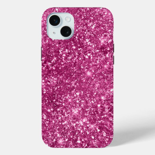 Girly Pink Glitzy Glitter Case-Mate iPhone Case (Back)