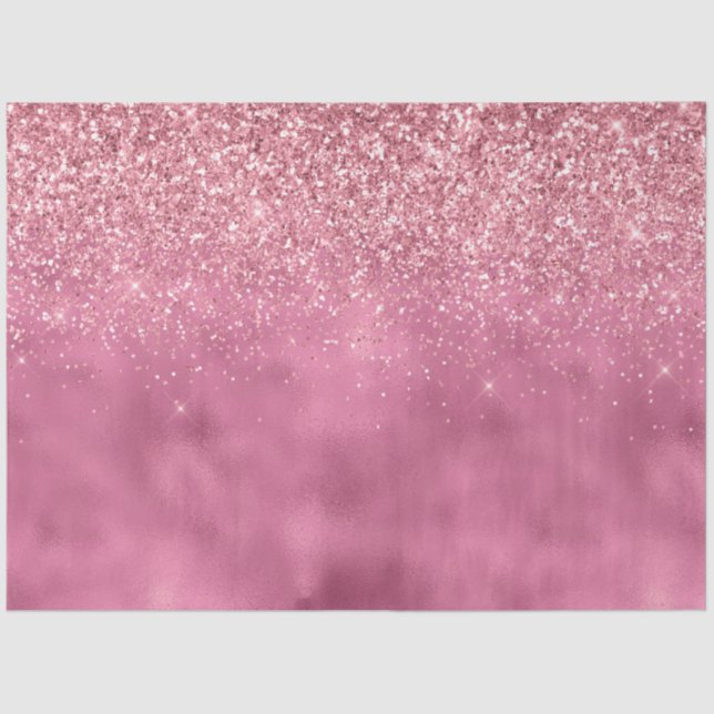 Girly Pink Glitzy Sparkle Glitter Tissue Paper (Front)