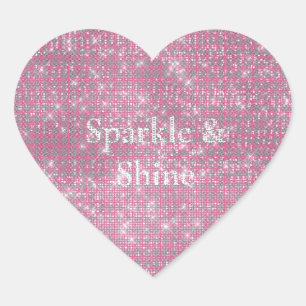 Girly Pink Glitzy Sparkle  Heart Sticker