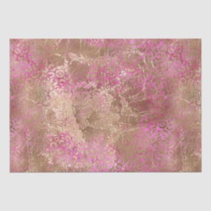 Girly Pink Gold Glam Leopard Print Tissue Paper