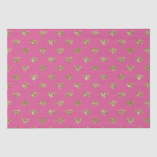 Girly Pink Gold Glitter Jewel Diamonds Tissue Paper