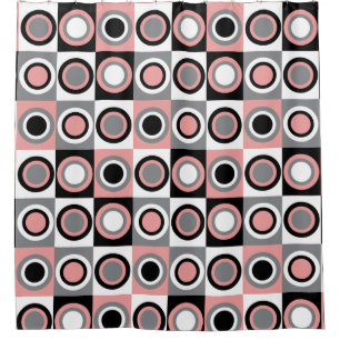 Girly Pink Grey Black White Circle Pattern