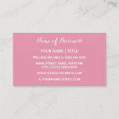 Girly Pink Heart Apple With Bow Diet and Nutrition Business Card (Back)