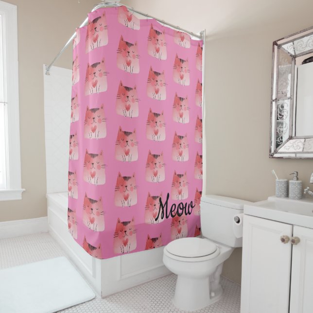 Girly Pink Heart Cats  (In Situ)