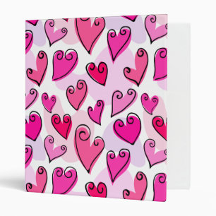 Girly Pink Hearts Cute Romantic Valentines Day Binder