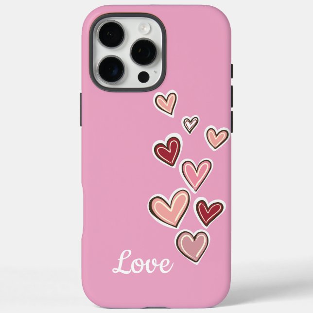 Girly Pink Love Hearts  Case-Mate iPhone Case (Back)