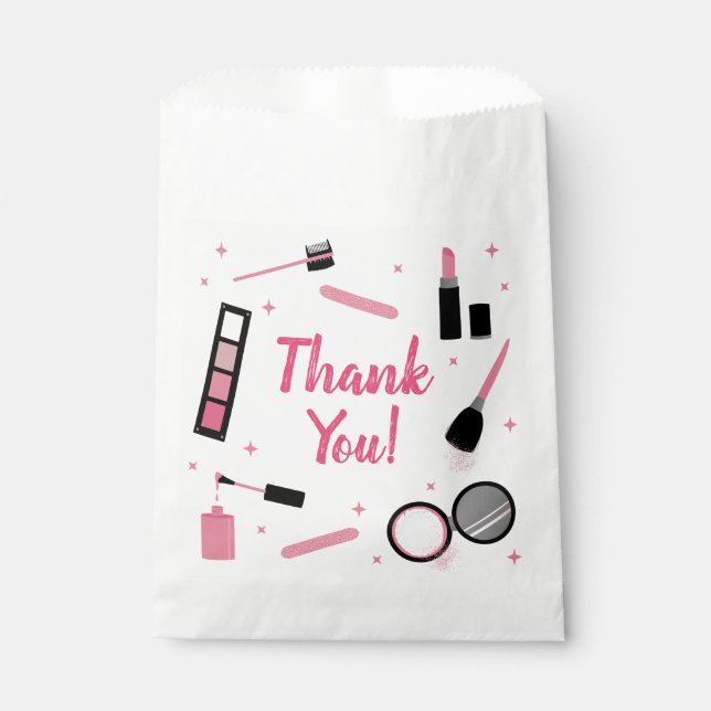 Girly Pink Makeup Glamour Birthday Favour Bags (Front)