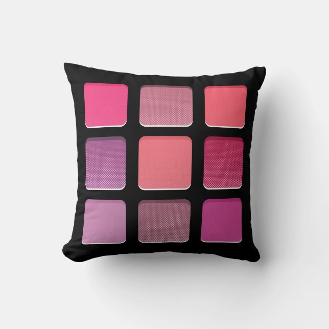 Girly Pink Makeup Modern  Throw Pillow (Front)