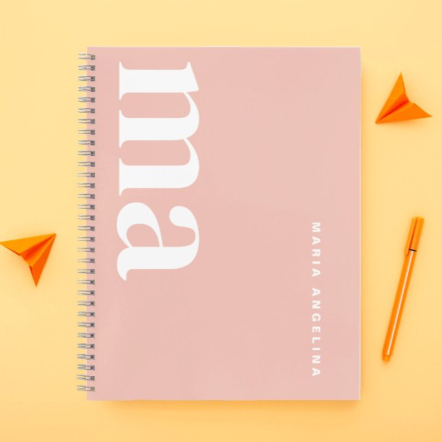 Girly Pink Monogram School Notebook (Creator Uploaded)
