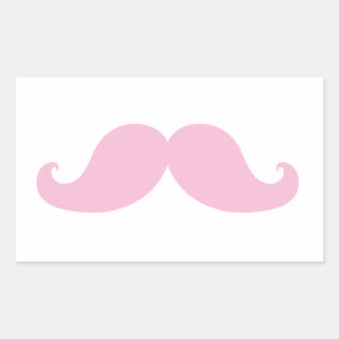 Girly Pink Moustache Sticker