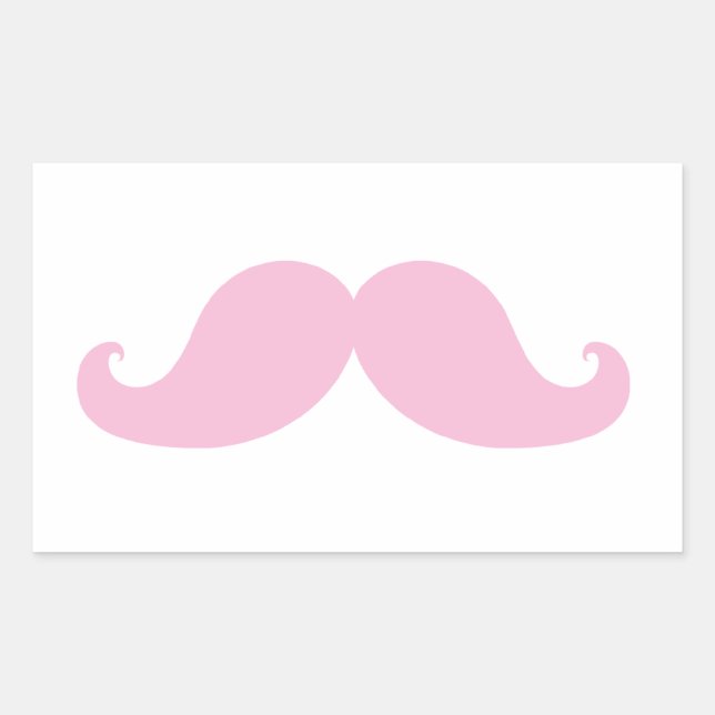 Girly Pink Moustache Sticker (Front)
