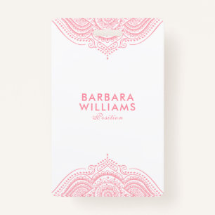 Girly Pink Ornate Lace Badge