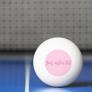 Girly pink personalized custom script typography ping pong ball