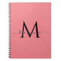 Girly Pink Personalized Monogram Black