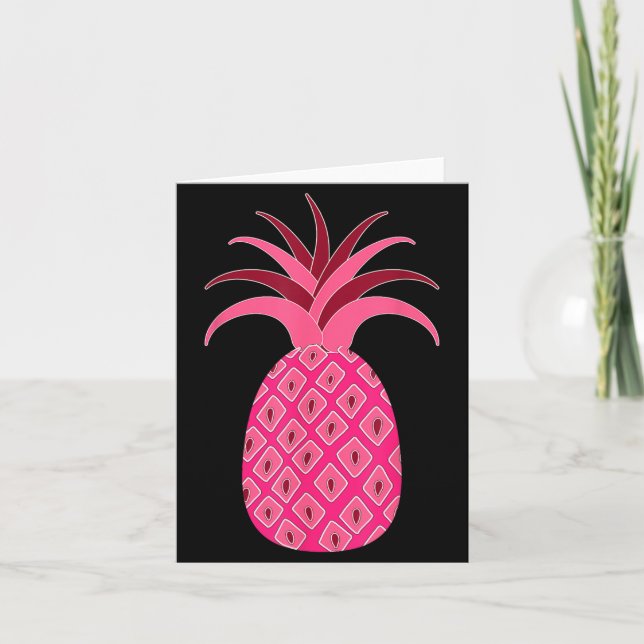 Girly Pink Pineapple Card (Front)