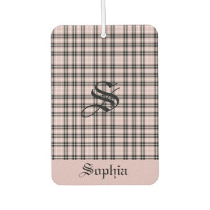 Girly Pink Plaid Air Freshener