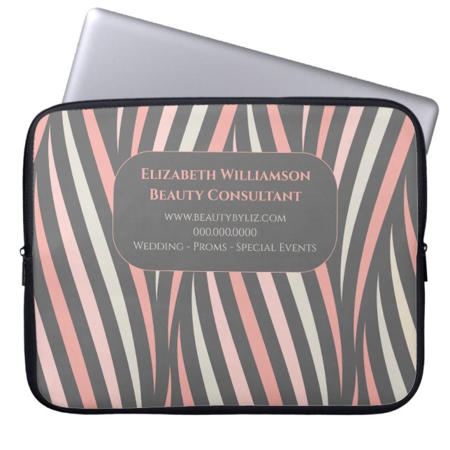 Girly Pink Professional Modern Laptop Sleeve (Front)