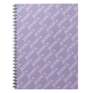 Girly Pink & Purple Name Feminine Office Notebook