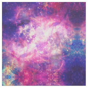 Girly Pink Purple Space Nebula Galaxy Fabric