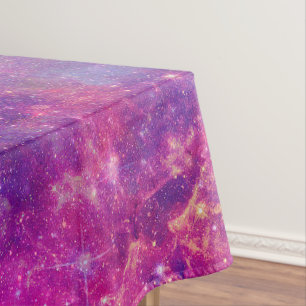 Girly Pink Purple Space Nebula Galaxy Tablecloth