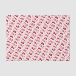 Girly Pink Red Coquette Cherry Tissue Paper