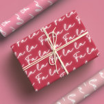 Girly Pink & Red Fa La La Calligraphy Christmas Wrapping Paper Sheet<br><div class="desc">Make your holiday gifts extra festive and fun with our Girly Pink and red Fa La La Calligraphy Xmas Wrapping Paper Sheets! This modern wrapping paper features a playful mix of pink, red, and white, bringing a fresh and girly twist to classic Christmas designs. With whimsical and elegant "Fa La...</div>