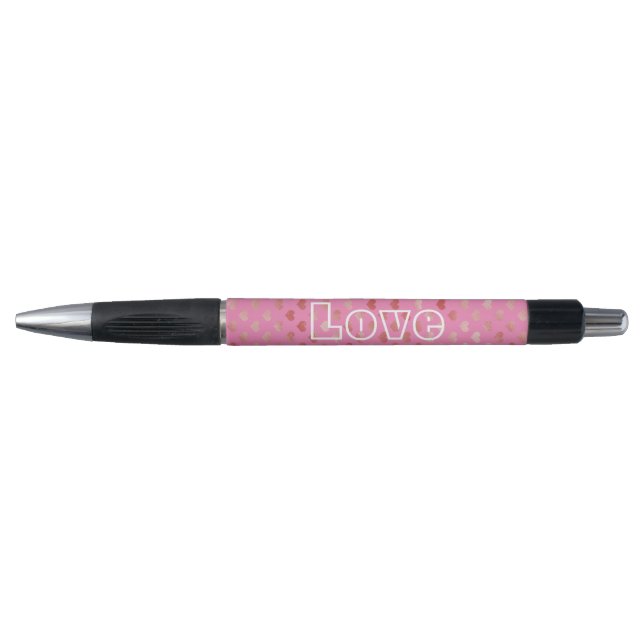 Girly Pink Red Hearts Ombre Pen (Front)