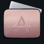 Girly Pink Rose Gold Mongram Ombre Gradient Laptop Sleeve<br><div class="desc">Girly Pink Rose Gold Mongram Ombre Gradient Elegant Monogram Laptop Computer Case. This monogrammed case can be customized to include your initial and first name.</div>