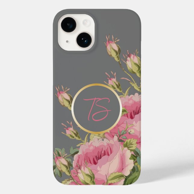 Girly Pink Roses Case-Mate iPhone Case (Back)