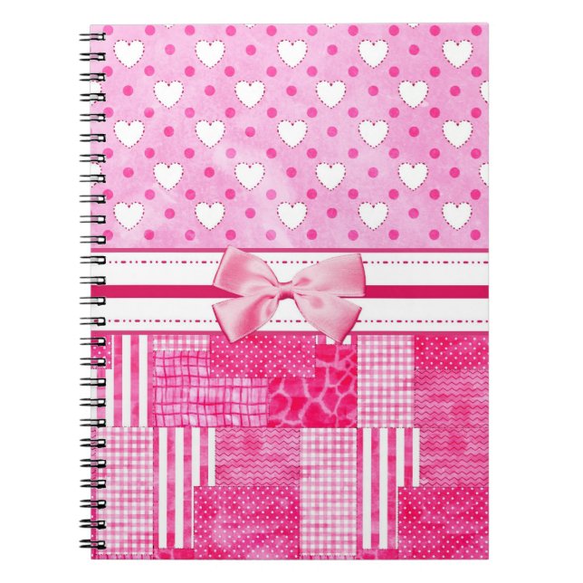 Girly Pink Scrapbook Style Notebook (Front)