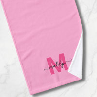 Girly Pink Script Name Monogram