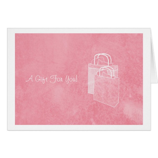 Girly Pink Shopping Spree Money Enclosed (Front Horizontal)