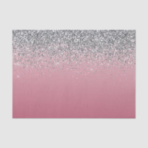Girly Pink Silver Sparkle Glitter       Tissue Paper