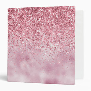 Girly Pink Sparkle Glitter Binder