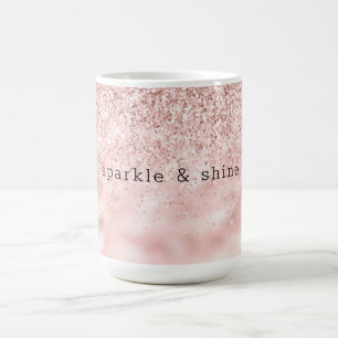 Girly Pink Sparkle Glitter personalized Coffee Mug
